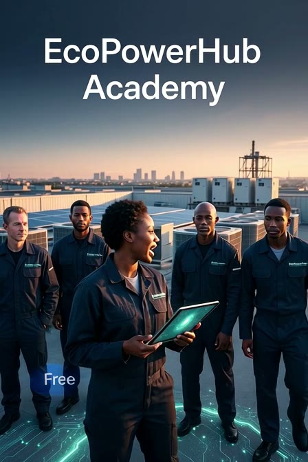EcoPowerHub Academy at a glance — blurred backdrop